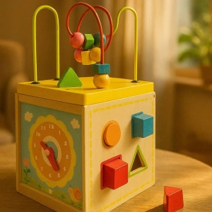 Cubo Didáctico Montessori 5 En 1 Juguete de Madera