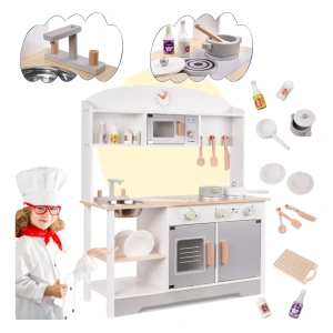 Cocina Juguete Madera Cocinita Infantíl Didáctica Accesorios Blanco