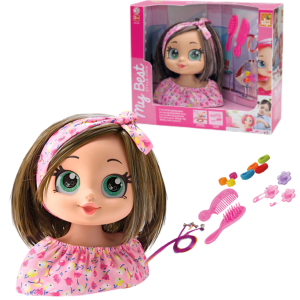 Busto Muñeca Para Maquillar y Peinar con accesorios